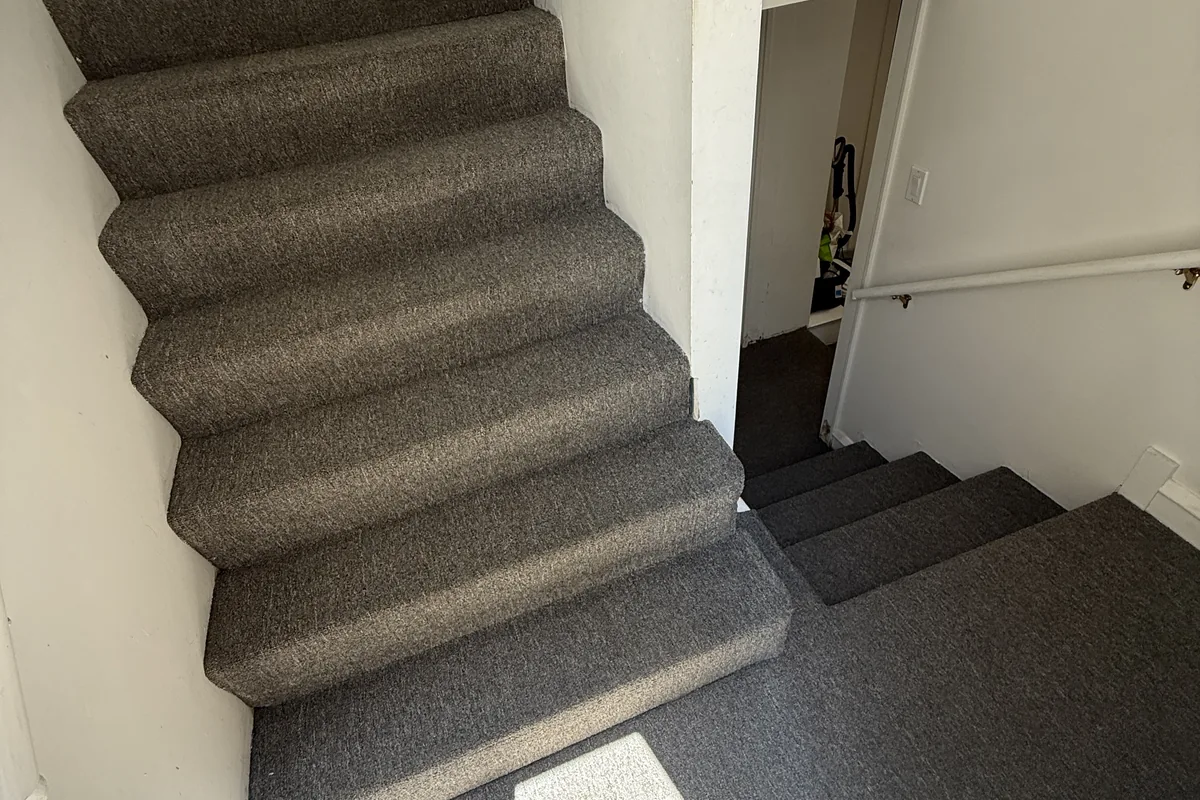 Stained carpet before cleaning in a Morton Grove home