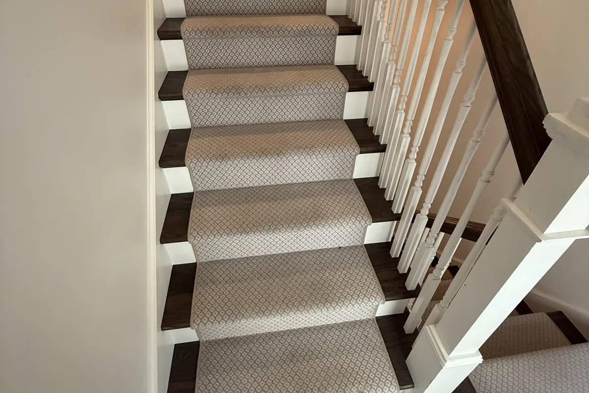 Stained carpet before cleaning in Mt Prospect