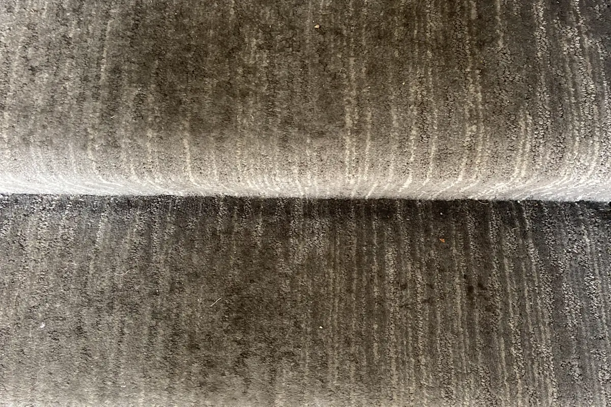 Stained carpet before cleaning in Des Plaines
