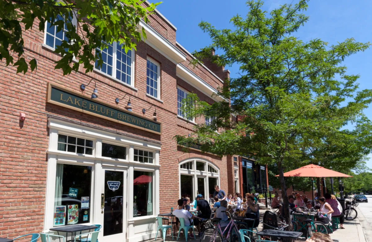 Downtown Lake Bluff brick storefront — carpet cleaning service area