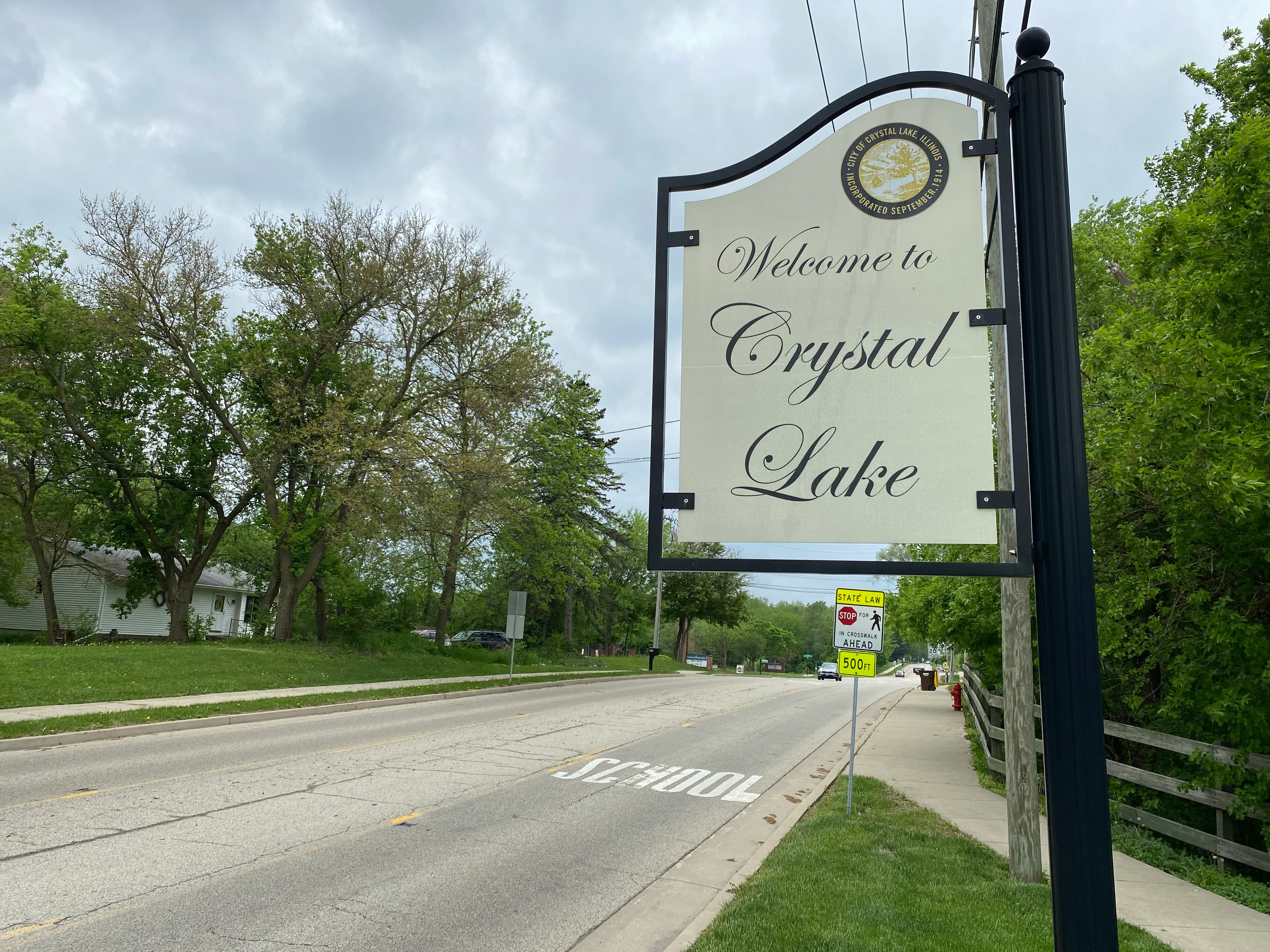Welcome to Crystal Lake IL sign — carpet cleaning service area
