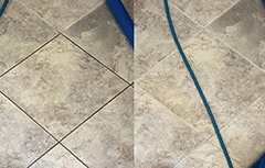 picture of tile floor before and after cleaning